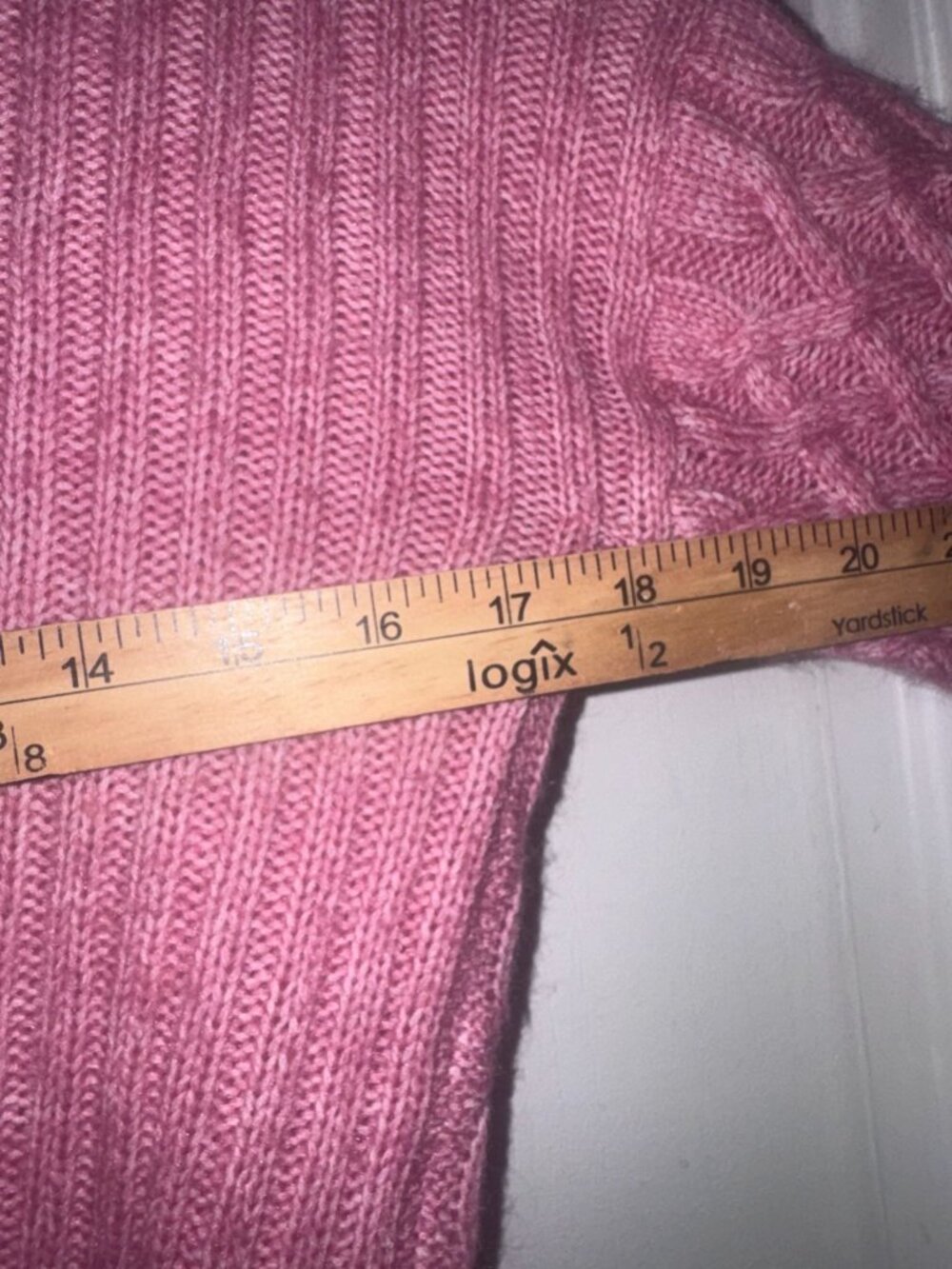 Derek Heart Womens Pink Cable-Knit Cropped Sweater Mock Neck Size M Polyester Bl - Picture 5 of 8